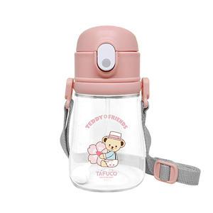 타푸코 테디베어프렌즈 투인원 트라이탄 빨대컵 핑크, 360ml, 1개