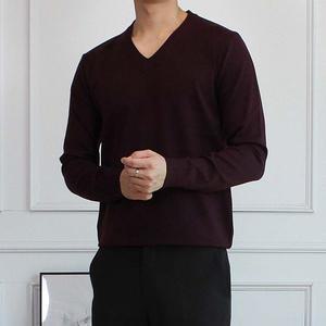 [세컨에디션]쫀쫀한 베이직 스판 브이넥 니트_P336451986