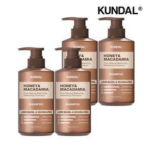 [쿤달]허니 앤 마카다미아 네이처 샴푸 아로마 에디션 라임바질앤만다린 500ml x4개