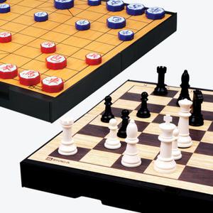 명인랜드 접이식 중형 양면 자석장기+자석체스 휴대용 장기 체스판세트 M-259