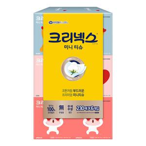 크리넥스 카카오프렌즈 미니 티슈 230매 6개 1팩 (1380매)