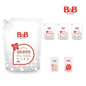 비앤비 유아 섬유유연제 베르가못향 1500ml 리필형 4입+증정품