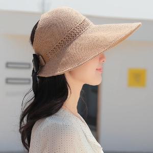 돌돌이 국내 리본 썬캡 챙넓은 와이어 선캡 봄여름 창 모자 등산 가리개 여성 햇빛 여자 예쁜