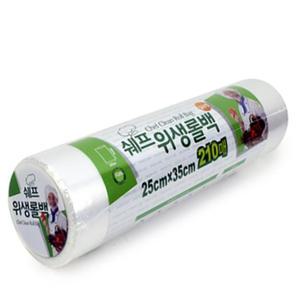일안 일회용 비닐봉지 중형 210매 식품포장용 위생봉투 롤형 음식보관팩 후레쉬백 냉동실봉지