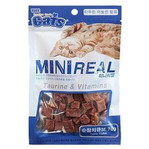 더고양이츠 미니리얼 순참치큐브 70g (유통기한 2025.2.6)