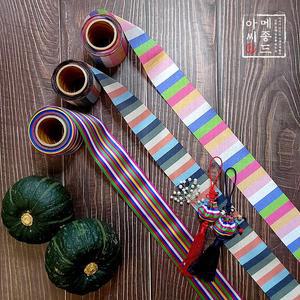 [메종드아씨] 빛고운 색동 띠 리본  모음/ 1마 90cm/한복 리본/색동 리본