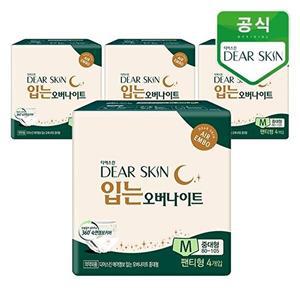 [깨끗한나라]디어스킨 에어엠보 입는 오버나이트 중대형 4P x 4팩