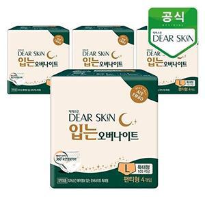 [깨끗한나라]디어스킨 에어엠보 입는 오버나이트 특대형 4P x 4팩