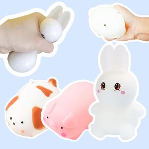 토실 말랑이 찐득이 스퀴시 촉감놀이 모찌 애니멀 동물 토끼 강아지 스트레스볼