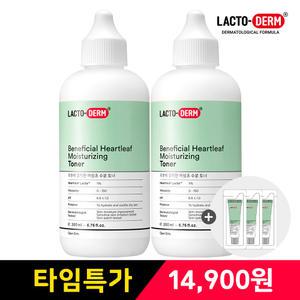 락토덤 어성초 수분토너 200ml 2개 + 수분크림 1ml 3매 증정