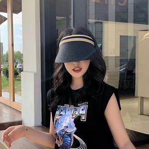 [라일리] Rly 선캡 여자 밀짚모자 버킷햇 라피아 해외여행 휴가용