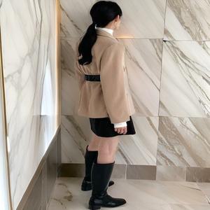 여자 고무줄 엘라스틱 포인트 금장 벨트