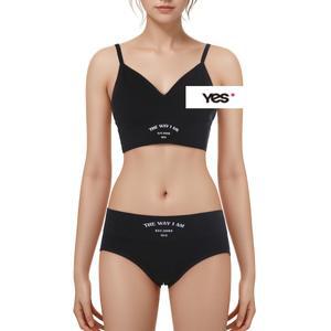 [롯데백화점]예스 인앤아웃스타일 심리스 골지 브라탑 팬티 세트 YSWBA440YSWPA440