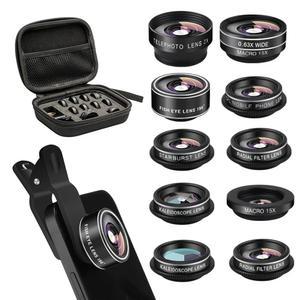 휴대폰 카메라 렌즈 키트, 11 IN 1 슈퍼 와이드 앵글+ 매크로+ 어안 + 텔레포토+ CPL+3 /6 칼레이도스코프+ 스타버스트 /라디얼 /소프트 /플로우 필터 렌즈, 아이폰 호환 X /8 /7 /6S /6 PLUS, 삼성제품