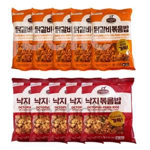 쉐프원 닭갈비볶음밥 300g 5팩 + 낙지볶음밥 300g 5팩 세트
