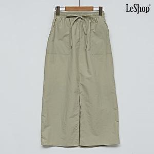 [르샵]데일리 포켓 밴딩 끈 밑단 트임 스커트 (DO1WH003A)
