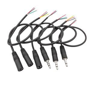 3.5mm 1/8 ''모노/스테레오 수 플러그 암 잭 커넥터 2/3/4 극 핀 AUX 연장 와이어 DIY 오디오 헤드폰 케이