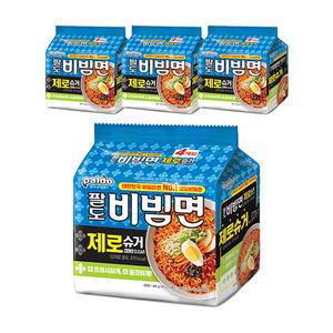 팔도 비빔면 제로슈거, 120g, 4입, 4개