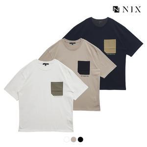 [NIX]남) 타소재 가슴 포켓 워싱 티셔츠(FNQMCTR155P)