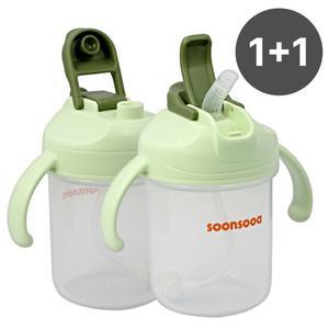 1+ 1 순수아 다기능 빨대컵 300ml 어린이집 아기 물컵