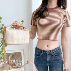 가방 라탄 밀집 사각 크로스백 여성 숄더백