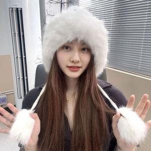 따듯한 방울 모자 블랙 겨울방한모자