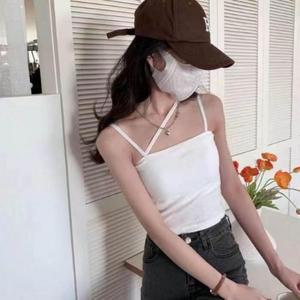 기본 포인트 크로스 끈 날개형 브라탑 캡 V자 (3mJsd)
