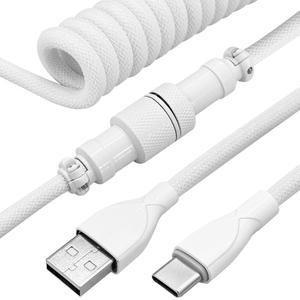패브릭 USB A to C타입 기계식 게이밍 키보드 스프링 항공 케이블 컬러 코일 연결 선