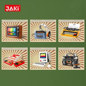 JAKI 레트로 엔틱 프린터 콘솔 라디오 컴퓨터 모델 블록 가전 데스크탑 빌딩 게임 조립 TV