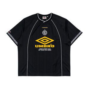 엄브로 HBL BLOKE OG 스트라이프 자카드 라운드 반팔 저지 UQ221CRJ51BLK