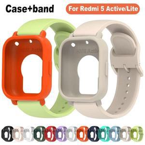 Redmi Watch5 용 2in1 케이스 + 스트랩 5 Lite 액티브 소프트 실리콘 스포츠 밴드 TPU 보호 커버 교체