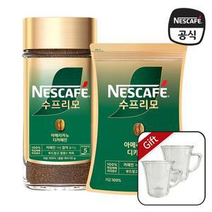 (글라스 머그 2개 포함) 수프리모 디카페인 아메리카노 병/파우치 모음전