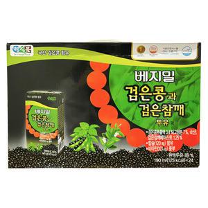 베지밀 검은콩과 검은참깨 두유 190ml 24개입