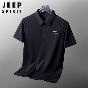 JEEP SPIRIT 여름 남성 슬림핏 카라 쿨 반팔 티셔츠