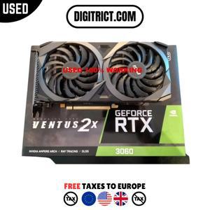 2024 중고 RTX 3060 VENTUS GeForce 2X 12G OC 그래픽 카드, GDDR6 방열판 비디오 192 비트 HDMI 호환 PCI4