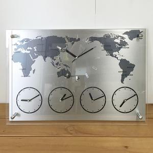 월드타임 세계시간 벽시계 지도시계 60cm x 40xm