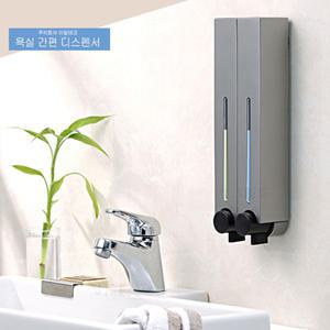 샴푸통 린스통 욕실디스펜서 2구실버 고급 물비누케이스 바디샤워 세제디스펜서