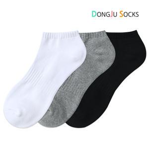 이중바닥 무지 스니커즈 단색 남자 양말 3족