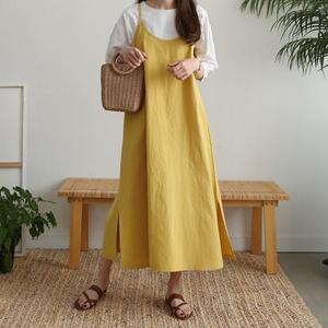 [하프클럽/하늘바라기]린넨 뷔스티에 원피스/자체제작/레이어드원피스/뷔스티에원피스