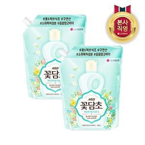 [LG생활건강]샤프란 꽃담초 부케가르니 섬유유연제 화이트로즈 리필 1.6L x 2개