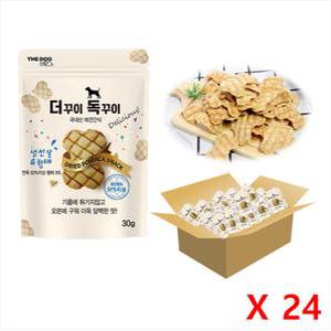 더독 더꾸이독꾸이 생선살&황태 30g x 24개 1Box 쥐포타입 부드럽고 바삭한 강아지 간식