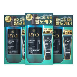 려 청아 딥클렌징 앤 쿨링 샴푸 480ml + 112ml 세트 3개팩