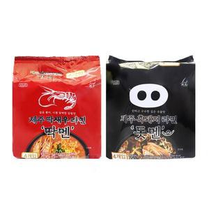 [기타]제주 딱새우 라면 딱멘+제주 흑돼지 라면 돗멘(118gx8개입)