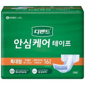 디펜드 안심케어 테이프 성인기저귀, 특대형, 16개입, 1개 one option