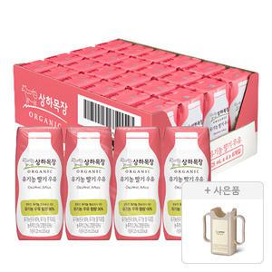 상하목장 유기농 딸기우유, 125ml, 24개 + 증정 (팩홀더, 125ml ,1개)