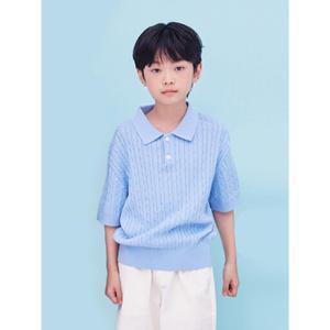 [롯데백화점]더영스터 [폴햄키즈]공용) 케이블 반팔 카라 스웨터