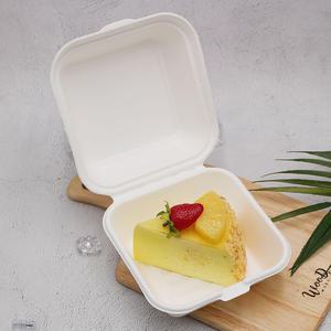 펄프 용기 햄버거 포장 용기 B-003 화이트 100개 일회용 펄프 도시락