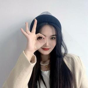 [라일리] Rly 포근한 기모 니트 비니 그레이 겨울모자 방한 모자