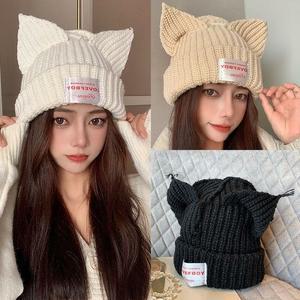 [라일리] Rly 패치도비비니 패션모자 니트 겨울 데일리 여성비니