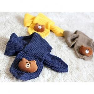 아동용 곰돌이 쁘띠목도리  겨울 니트 쁘띠